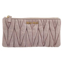 Miu Miu Pouch Leather Pink Gold Auth 196689A-13