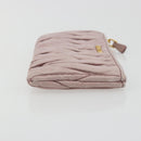 Miu Miu Pouch Leather Pink Gold Auth 196689A-3