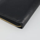 PRADA Long Wallet Leather Black Gold Auth 196690A-11