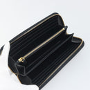 PRADA Long Wallet Leather Black Gold Auth 196690A-14