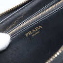 PRADA Long Wallet Leather Black Gold Auth 196690A-15