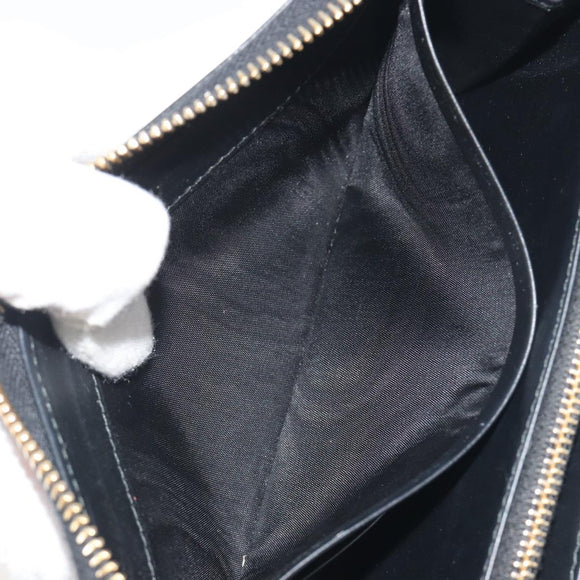 PRADA Long Wallet Leather Black Gold Auth 196690A