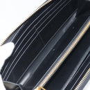 PRADA Long Wallet Leather Black Gold Auth 196690A-17