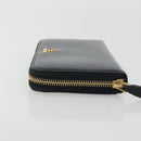 PRADA Long Wallet Leather Black Gold Auth 196690A-5