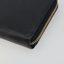 PRADA Long Wallet Leather Black Gold Auth 196690A-8