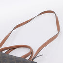 CELINE Macadam Canvas Vertical Cabas Small Hand Bag PVC Brown Gold Auth 196692V-10