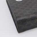 CELINE Macadam Canvas Vertical Cabas Small Hand Bag PVC Brown Gold Auth 196692V-13