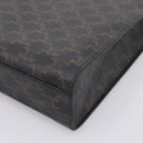 CELINE Macadam Canvas Vertical Cabas Small Hand Bag PVC Brown Gold Auth 196692V-14