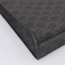 CELINE Macadam Canvas Vertical Cabas Small Hand Bag PVC Brown Gold Auth 196692V-15