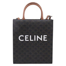 CELINE Macadam Canvas Vertical Cabas Small Hand Bag PVC Brown Gold Auth 196692V-2