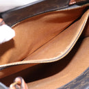 CELINE Macadam Canvas Vertical Cabas Small Hand Bag PVC Brown Gold Auth 196692V-20