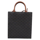 CELINE Macadam Canvas Vertical Cabas Small Hand Bag PVC Brown Gold Auth 196692V-3
