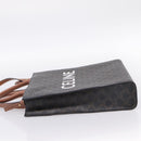 CELINE Macadam Canvas Vertical Cabas Small Hand Bag PVC Brown Gold Auth 196692V-4