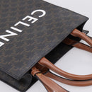 CELINE Macadam Canvas Vertical Cabas Small Hand Bag PVC Brown Gold Auth 196692V-6