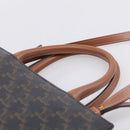 CELINE Macadam Canvas Vertical Cabas Small Hand Bag PVC Brown Gold Auth 196692V-8