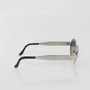 CHANEL Sunglasses Metal Silver CC Auth 196693V-4
