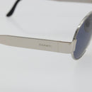 CHANEL Sunglasses Metal Silver CC Auth 196693V-7