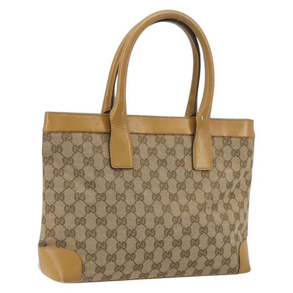 GUCCI GG Canvas Tote Bag Beige 002 1119 Auth 196694