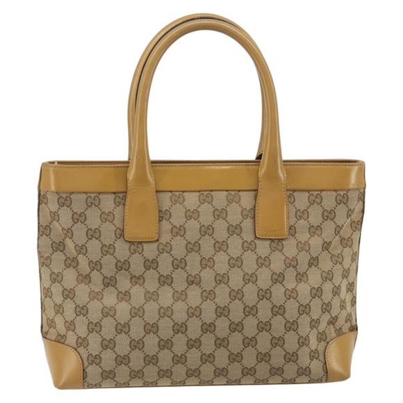 GUCCI GG Canvas Tote Bag Beige 002 1119 Auth 196694