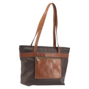 CELINE Macadam Canvas Shoulder Bag PVC Leather Brown Gold Auth 196695A-1