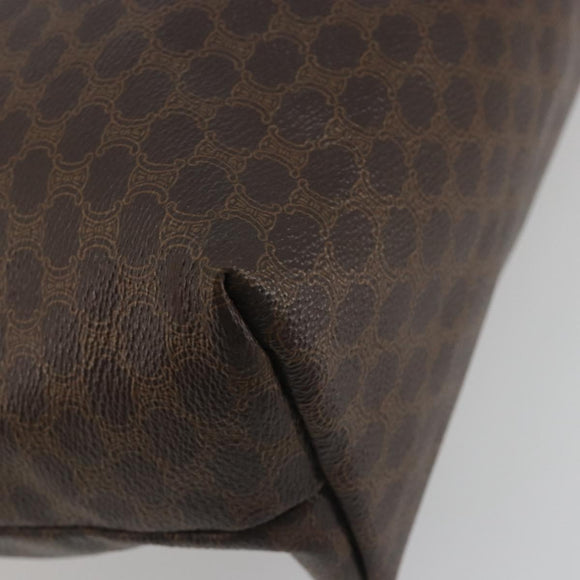 CELINE Macadam Canvas Shoulder Bag PVC Leather Brown Gold Auth 196695A