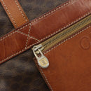 CELINE Macadam Canvas Shoulder Bag PVC Leather Brown Gold Auth 196695A-14