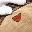 CELINE Macadam Canvas Shoulder Bag PVC Leather Brown Gold Auth 196695A-17