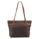 CELINE Macadam Canvas Shoulder Bag PVC Leather Brown Gold Auth 196695A-3