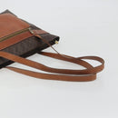 CELINE Macadam Canvas Shoulder Bag PVC Leather Brown Gold Auth 196695A-7