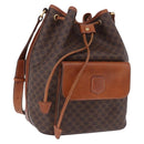 CELINE Macadam Canvas Shoulder Bag PVC Leather Brown Gold Auth 196696A-1