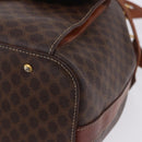 CELINE Macadam Canvas Shoulder Bag PVC Leather Brown Gold Auth 196696A-14