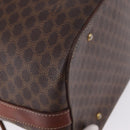 CELINE Macadam Canvas Shoulder Bag PVC Leather Brown Gold Auth 196696A-15