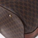 CELINE Macadam Canvas Shoulder Bag PVC Leather Brown Gold Auth 196696A-16