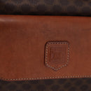 CELINE Macadam Canvas Shoulder Bag PVC Leather Brown Gold Auth 196696A-18