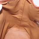 CELINE Macadam Canvas Shoulder Bag PVC Leather Brown Gold Auth 196696A-21