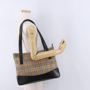 BURBERRY Nova Check Tote Bag Canvas Beige Auth 196697-25