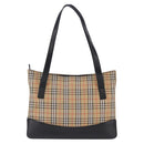 BURBERRY Nova Check Tote Bag Canvas Beige Auth 196697-3