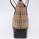 BURBERRY Nova Check Tote Bag Canvas Beige Auth 196697-6