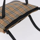 BURBERRY Nova Check Tote Bag Canvas Beige Auth 196697-7