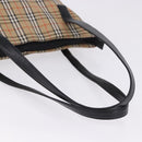 BURBERRY Nova Check Tote Bag Canvas Beige Auth 196697-8