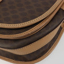 CELINE Macadam Canvas Shoulder Bag PVC Leather Brown Gold Auth 196698-14