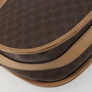 CELINE Macadam Canvas Shoulder Bag PVC Leather Brown Gold Auth 196698-17