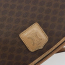 CELINE Macadam Canvas Shoulder Bag PVC Leather Brown Gold Auth 196698-18