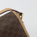 CELINE Macadam Canvas Shoulder Bag PVC Leather Brown Gold Auth 196698-9