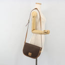 CELINE Macadam Canvas Shoulder Bag PVC Leather Brown Gold Auth 196698-24
