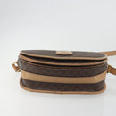 CELINE Macadam Canvas Shoulder Bag PVC Leather Brown Gold Auth 196698-5