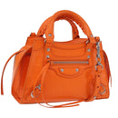 BALENCIAGA Neo Classic City Mini Bag Leather 2way Orange 638524 Auth 196699M-1
