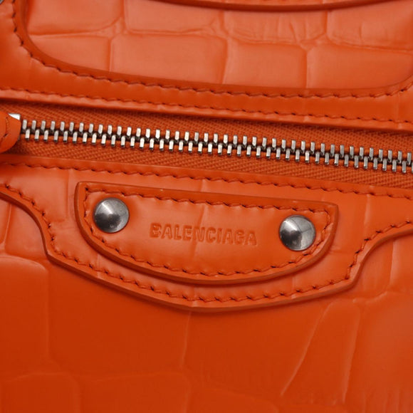 BALENCIAGA Neo Classic City Mini Bag Leather 2way Orange 638524 Auth 196699M
