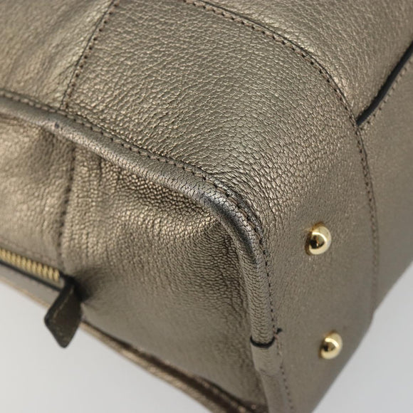 LOEWE Amazon 34 Hand Bag Leather Gold Auth 196701V