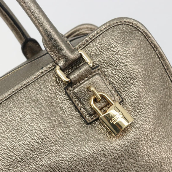 LOEWE Amazon 34 Hand Bag Leather Gold Auth 196701V